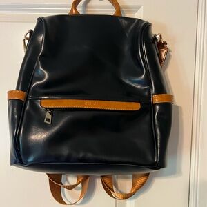 Cluci Black Vegan Leather Backpack